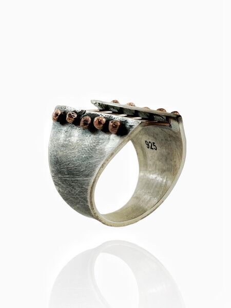 925 Gümüş Özel Tasarım Taşsız Otantik El Üretimi Stil Yüzük