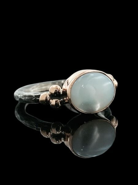 El Üretimi Doğal Sedef Taşlı Bizans 925 Gümüş Yüzük