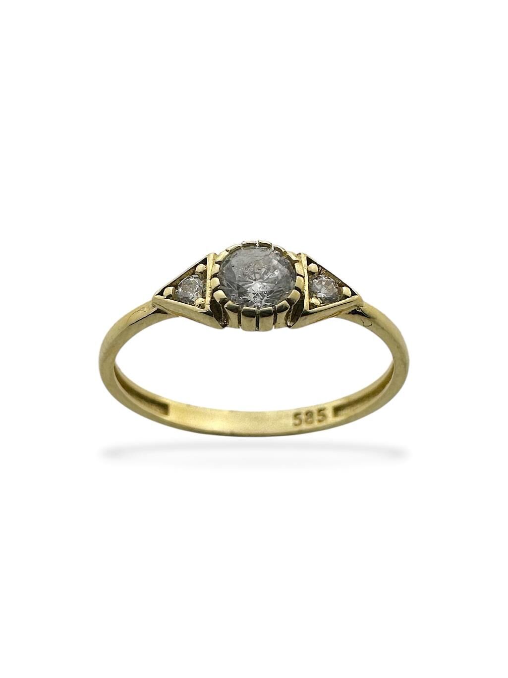 Pırlanta Montür Minik Taşlı Çok Şık 14 Ayar Altın Yüzük