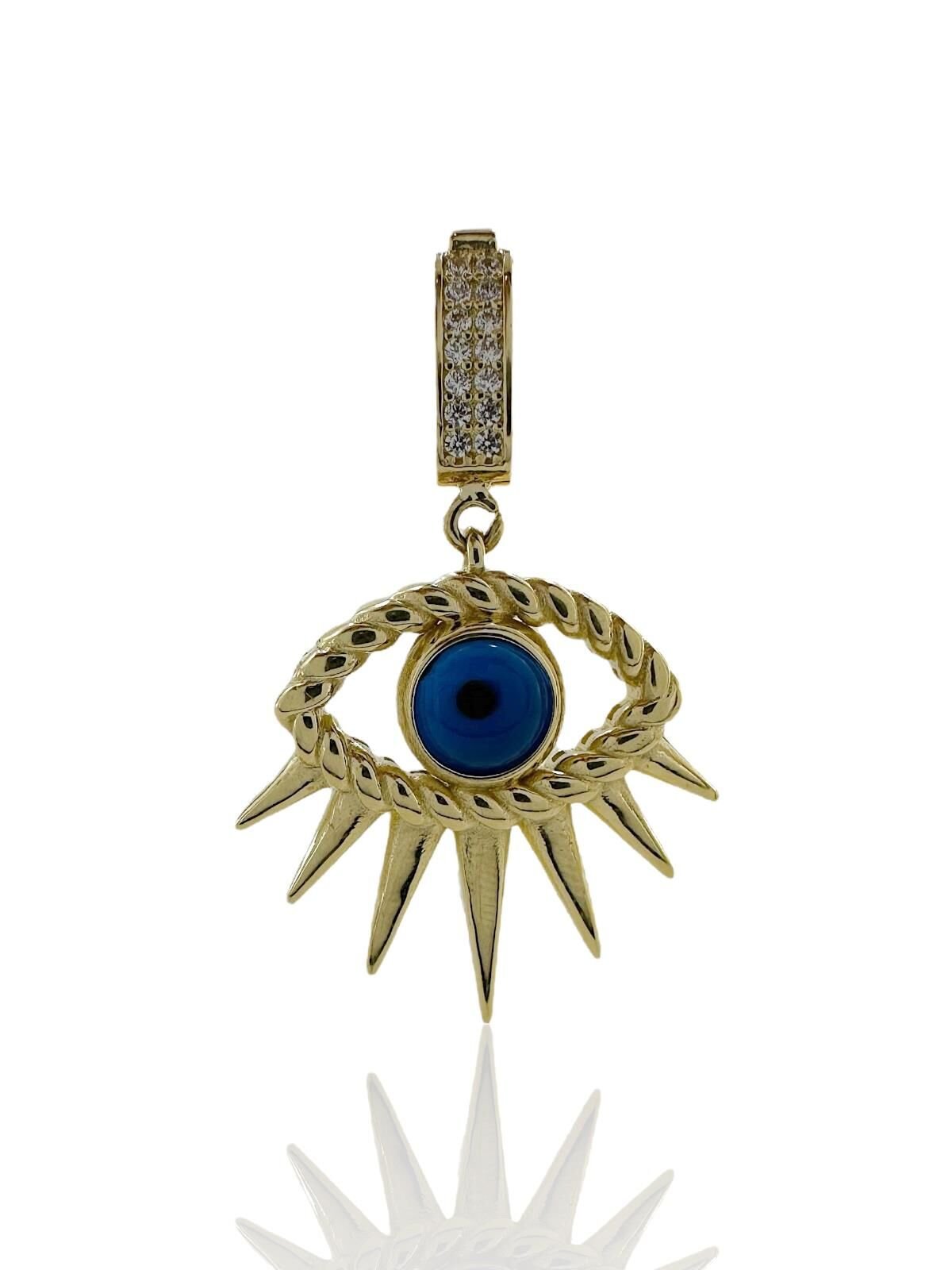 Özel Tasarım Büyük Cam Göz Boncuk Kolye Ucu Uç Charm