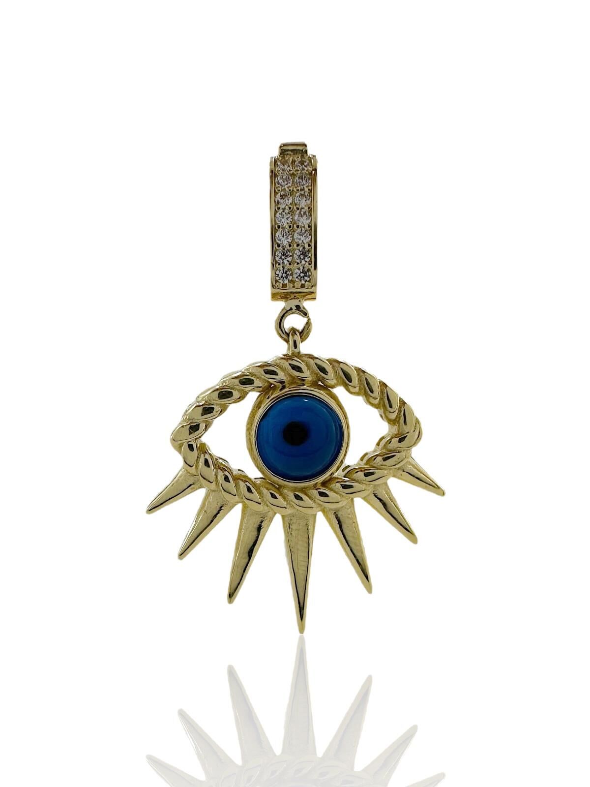 Özel Tasarım Büyük Cam Göz Boncuk Kolye Ucu Uç Charm