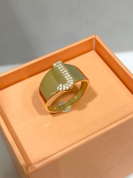 14 Ayar Altın J Harfli Üst Kalite Trend Harf Yüzük