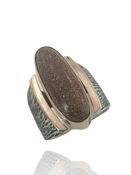 El Üretimi Doğal Yıldız Taş Mekik Kesim 925 Gümüş Yüzük