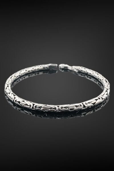 Kral Zincir 17 gr 21 cm 4 mm 925 Gümüş Erkek Bileklik