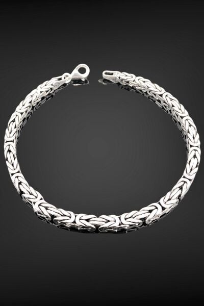 Kral Zincir 18,50 gr 21 cm 3.50 mm Köşeli 925 Gümüş Erkek Bileklik