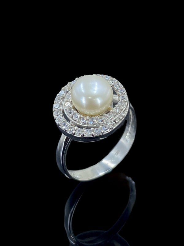 Altın Modeli İnci Taşlı 925 Gümüş Yüzük