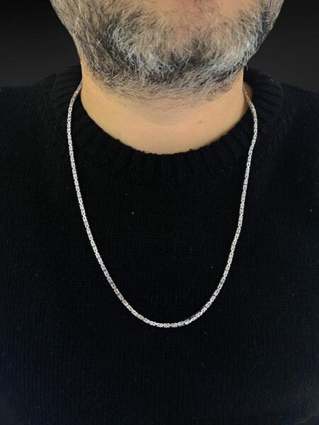 Kral Zincir 21 gr 65 cm 2.20 mm Köşeli 925 Gümüş Erkek Kolye