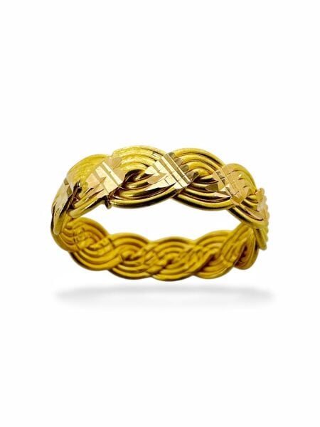 22 Ayar Altın Ankara Burması 5 mm El İşçiliği Alyans Yüzük