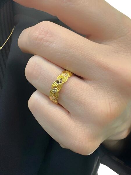 22 Ayar Altın Ankara Burması 5 mm El İşçiliği Alyans Yüzük