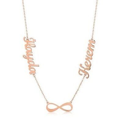 İki İsim Sonsuzluk Kişiye Özel Gümüş Kolye