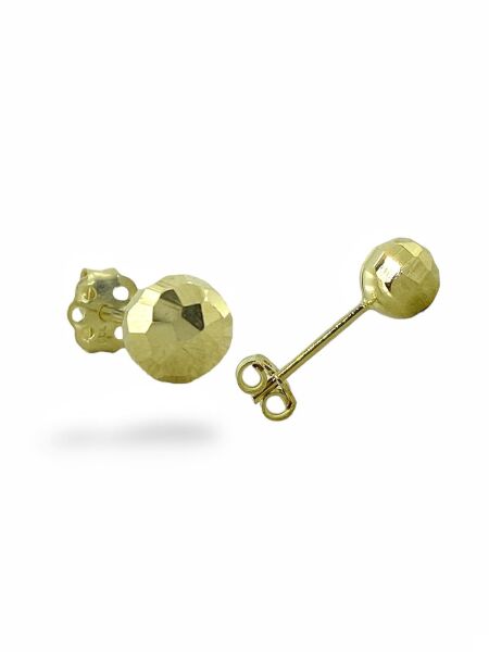 Taşsız Top Klasik Nohut Model Günlük Altın Küpe 8 Ayar