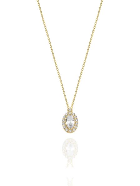 Minik Oval Taşlı Günlük Çok Zarif 14 Ayar Altın Kolye