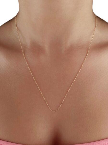 14 Ayar Altın İnce Top Top  Zincir Kolye