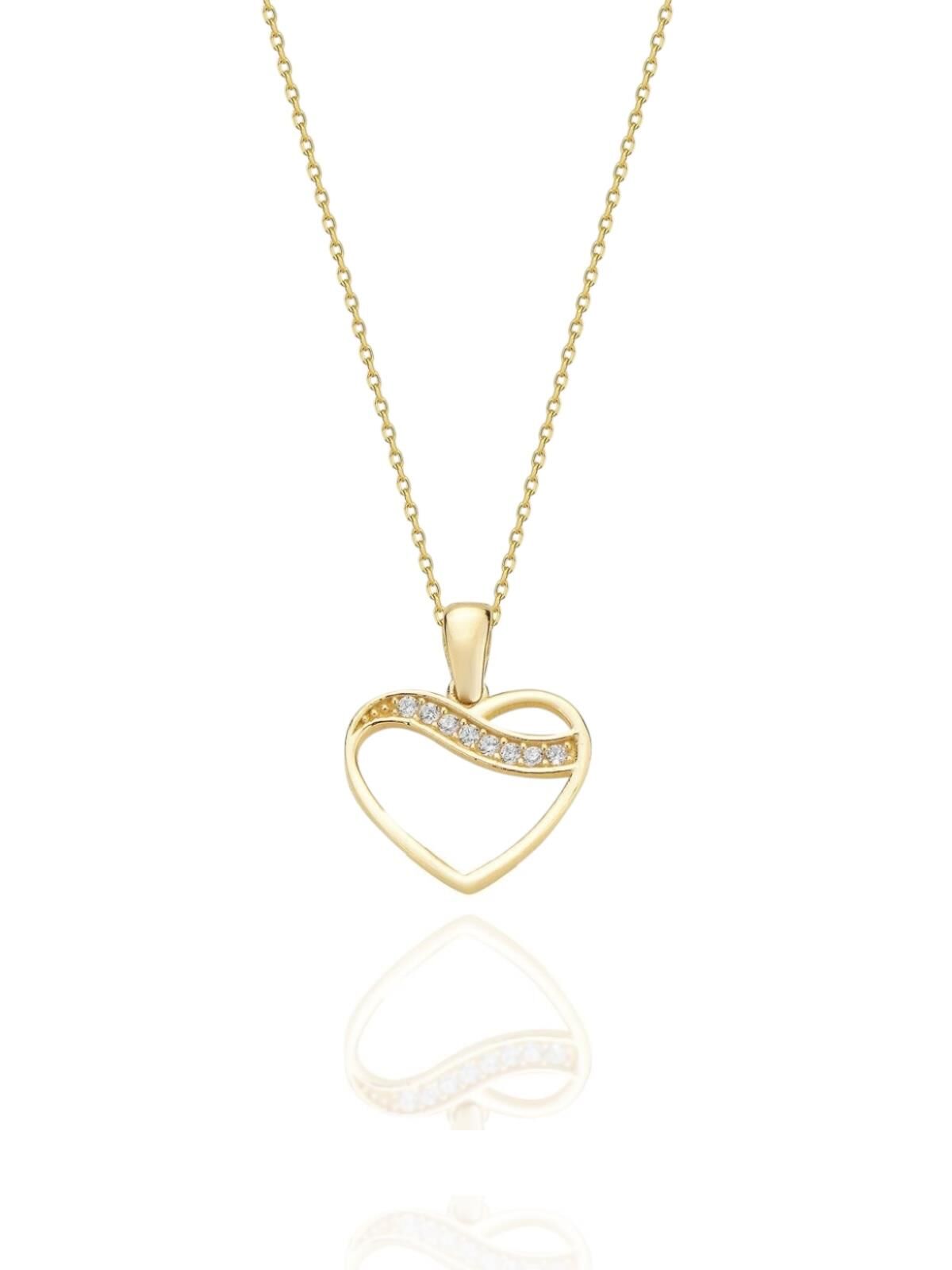 Işıltılı Minik Kalp Çok Şık Hediyelik Günlük 14 Ayar Altın Kolye