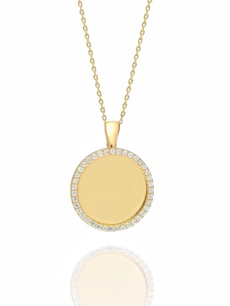 Ayna Düz Plaka Altın Kolye 14 Ayar 3.60 gr