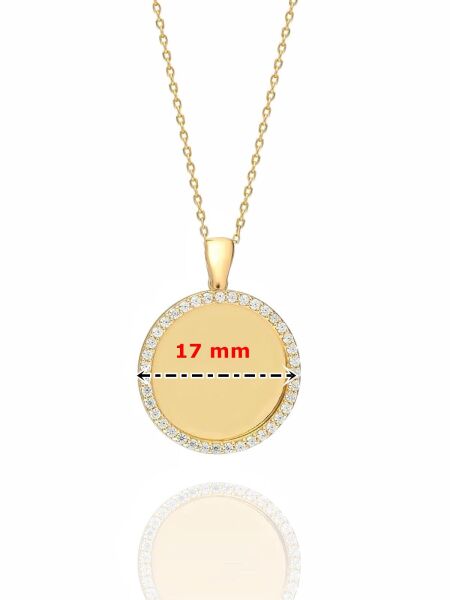 Ayna Düz Plaka Altın Kolye 14 Ayar 3.60 gr