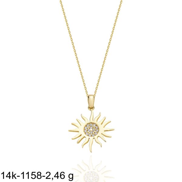Güneş Çok Şık Günlük 14 Ayar Altın Kolye