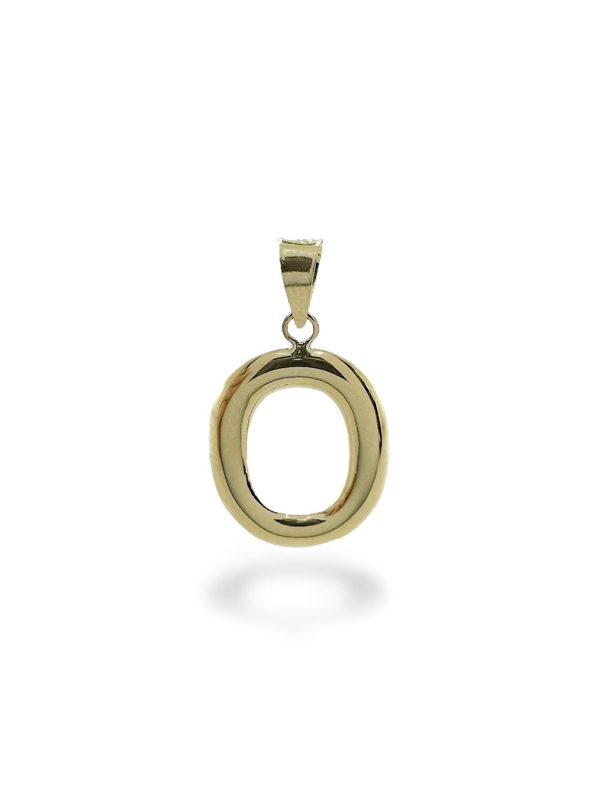 O Harfi Taşsız İdeal Boy 14 Ayar Altın Kolye Ucu Uç