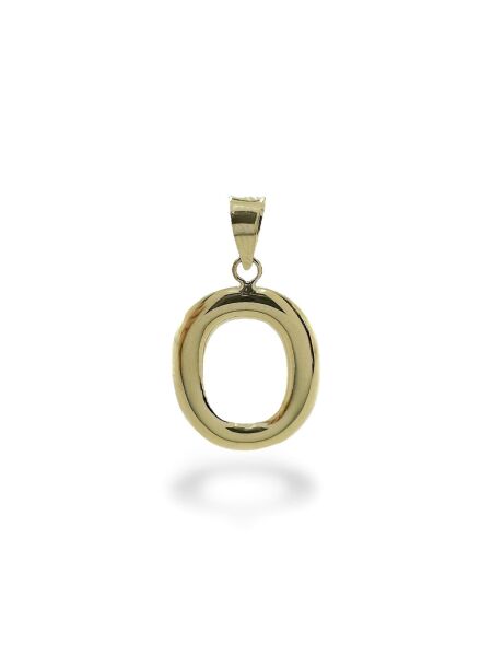 O Harfi Taşsız İdeal Boy 14 Ayar Altın Kolye Ucu Uç