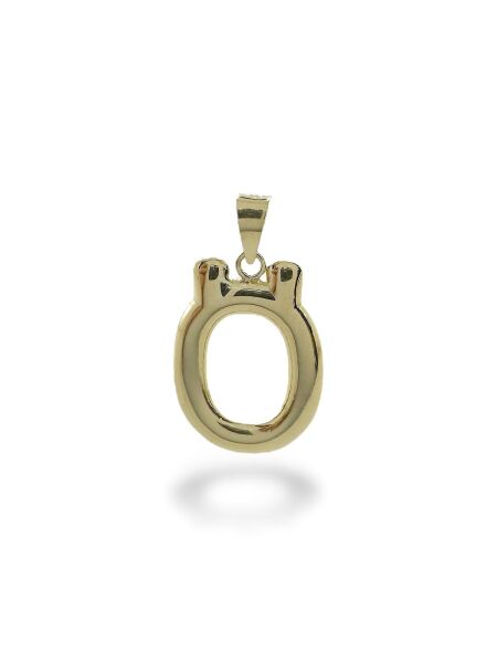 Ö Harfi Taşsız İdeal Boy 14 Ayar Altın Kolye Ucu Uç