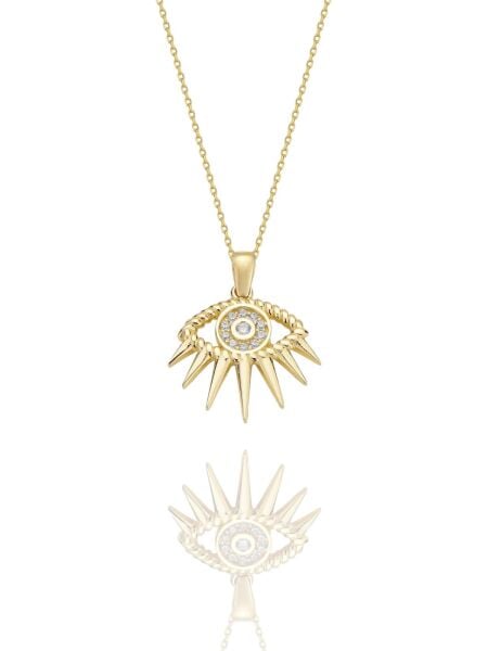 Minik Göz Özel Tasarım Çok Şık 14 Ayar Altın Kolye