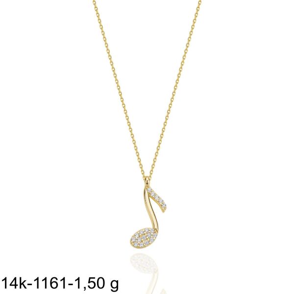 Tek Nota Çok Şık 14 Ayar Altın Kolye