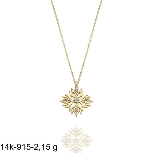 Özel Tasarım Kartanesi Çok Şık 14 Ayar Altın Kolye