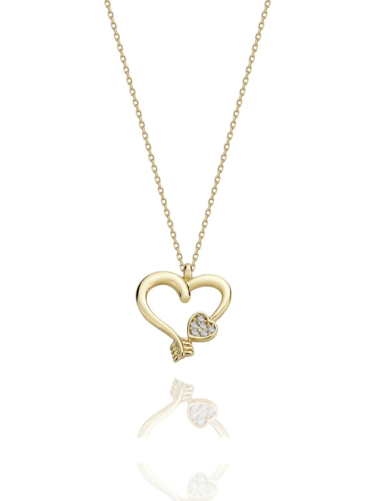 Minik Kalp Çok Şık 14 Ayar Altın Kolye