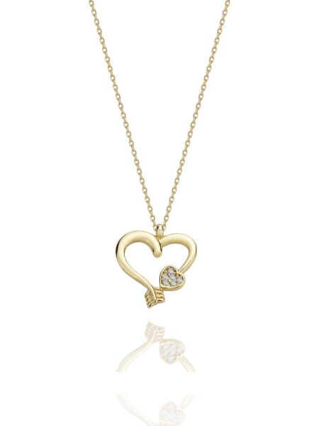 Minik Kalp Çok Şık 14 Ayar Altın Kolye