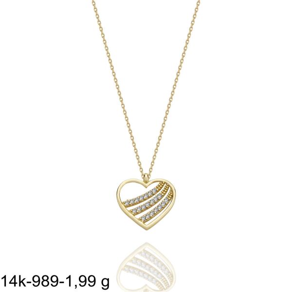 Minik Kalp Özel Tasarım Çok Şık 14 Ayar Altın Kolye