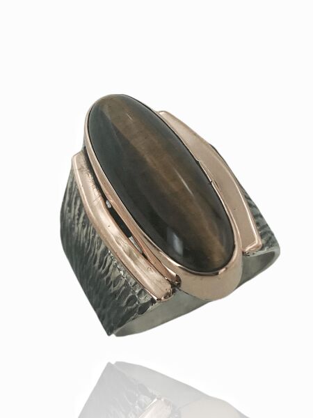 Kaplangözü Taş El Üretim Mekik Kesim 925 Gümüş Yüzük