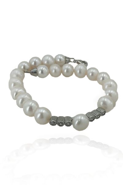 Suyolu Altın Modeli Üst Kalite İncili 925 Gümüş İnci Bileklik