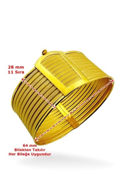 8 Ayar 11 Sıra Rize Modeli Kelepçe Kaynana Bileziği Altın Bilezik Bileklik