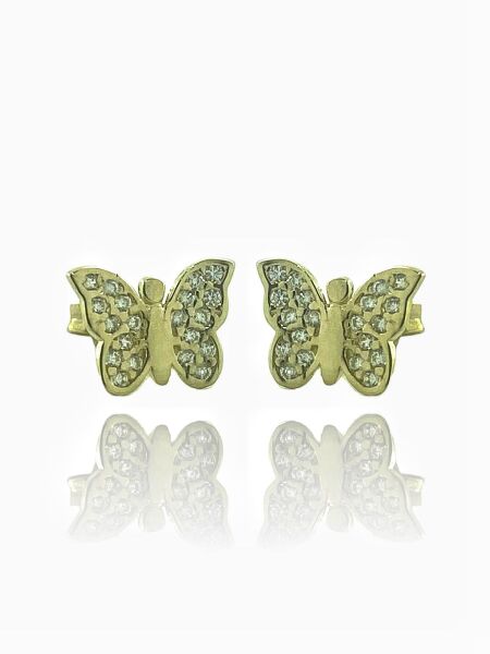 14 Ayar Altın Minik Kelebek Küpe