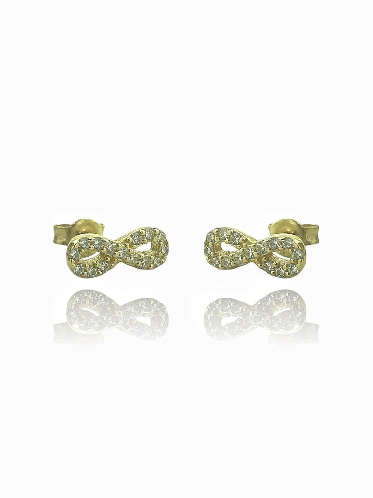 14 Ayar Altın Minik Sonsuzluk Küpe