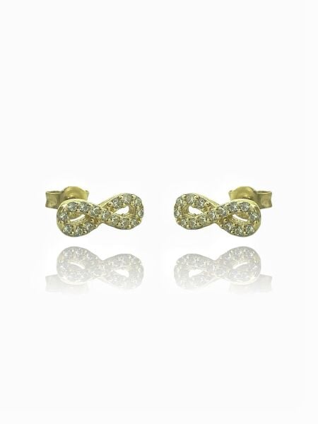 14 Ayar Altın Minik Sonsuzluk Küpe