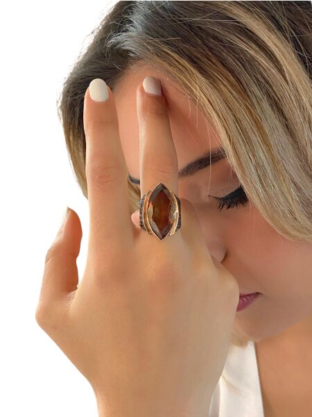 Mekik Zultanit Taş Özel Tasarım El Üretim 925 Gümüş Yüzük