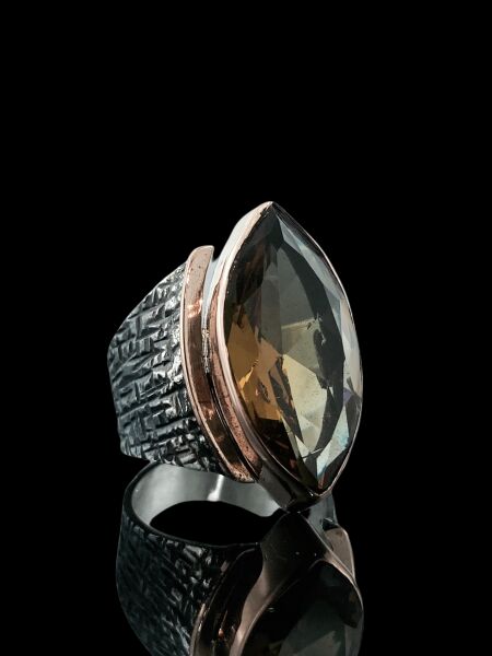 Mekik Zultanit Taş Özel Tasarım El Üretim 925 Gümüş Yüzük