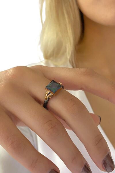 Baget Mistik Topaz Taşlı El Üretimi 925 Gümüş Yüzük