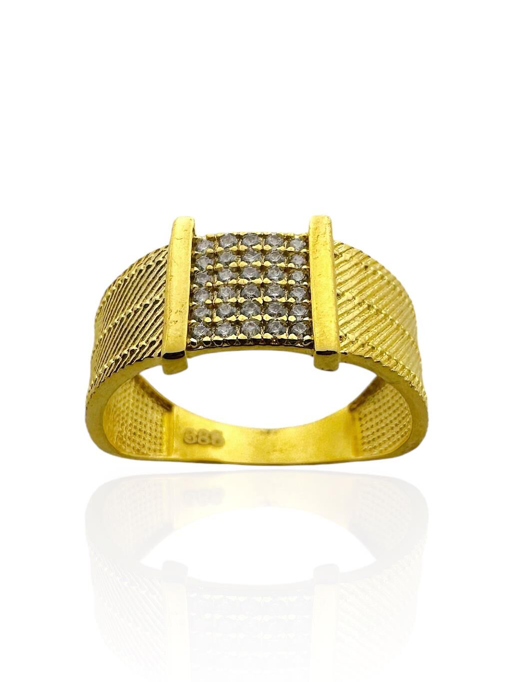 Trabzon Hasır Taşlı 14 Ayar Altın Yüzük