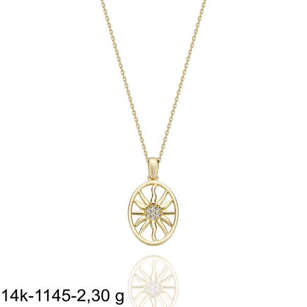 Yıldırm Şimşek Üst Kalite 14 Ayar Altın Kolye