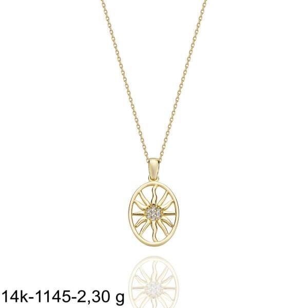 Yıldırm Şimşek Üst Kalite 14 Ayar Altın Kolye