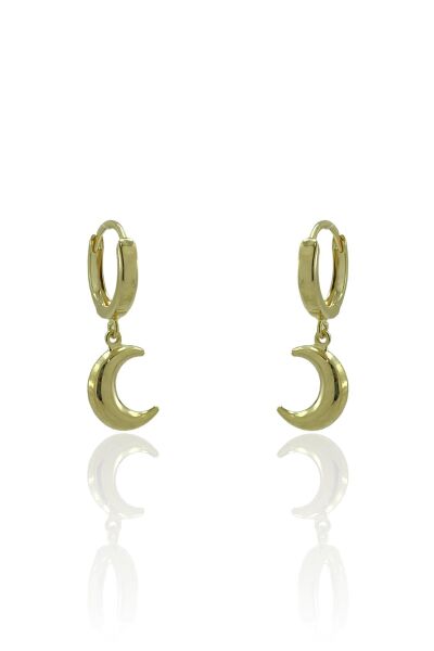 Taşsız Sallantılı Çok Şık Hilal Küpe 8 Ayar Altın