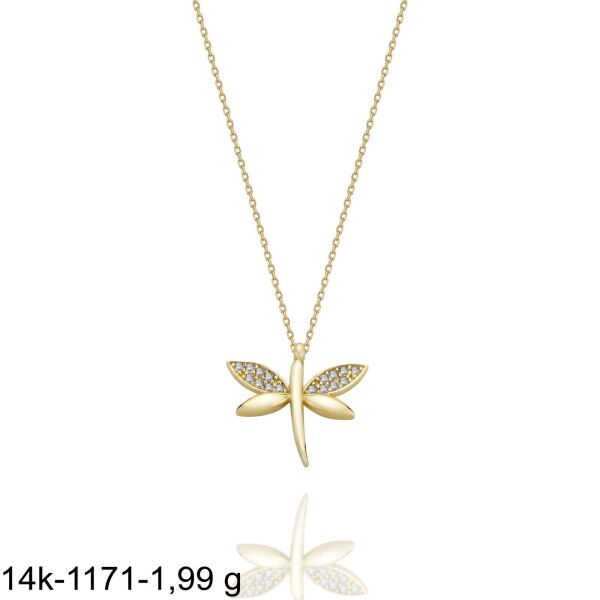 Yusufçuk Üst Kalite Özel Tasarım 14 Ayar Altın Kolye