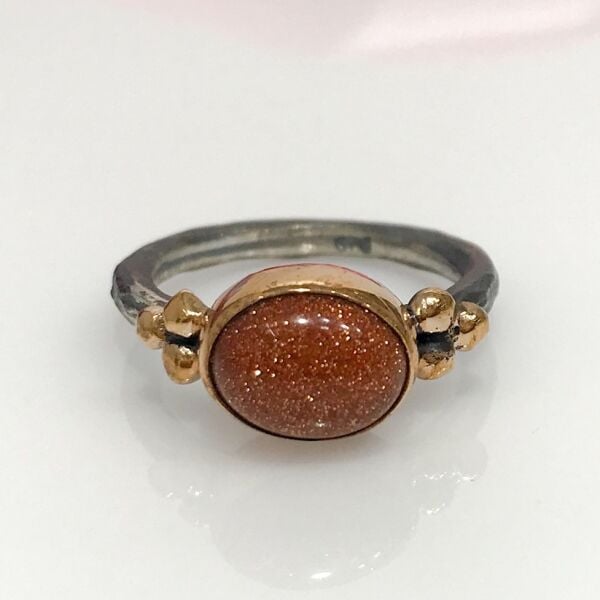 El Üretim Doğal Yıldız Taş Otantik Gümüş Yüzük