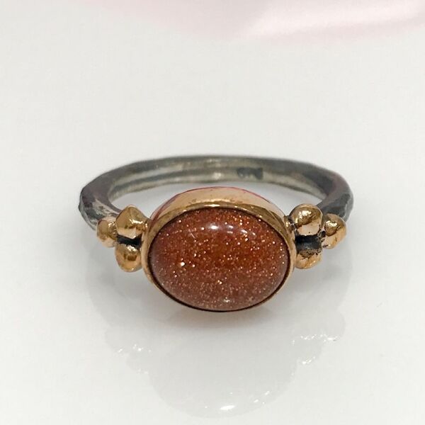 El Üretim Doğal Yıldız Taş Otantik Gümüş Yüzük