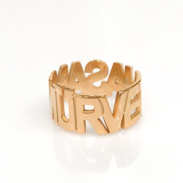 İki 2 İsimli Alyans Rosegold Tasarım Gümüş Bayan Yüzük