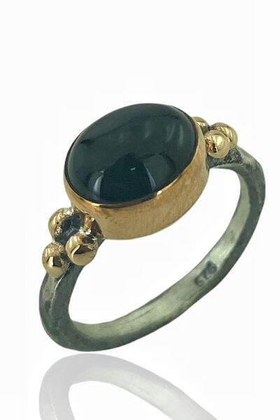 Doğal Oltu Taşlı El Üretimi 925 Gümüş Yüzük