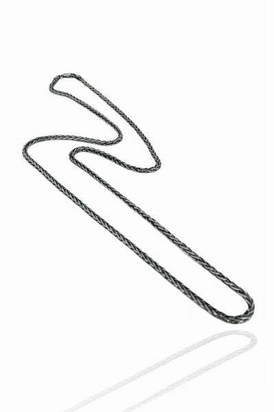 925 Gümüş Tilki Kuyruğu 60 cm 3.2 mm Erkek Zinciri Kolye