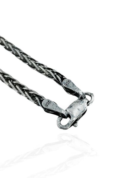 70 cm Tilki Kuyruğu 3.2 mm Erkek Zinciri Gümüş Kolye